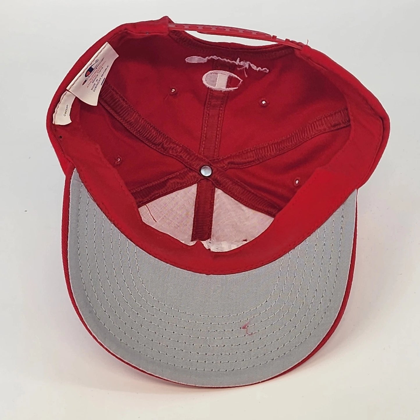 Wisconsin Badgers Snapback Hat 90s Champion Red NCAA Cap