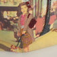 Artisan Canvas and Leather Tote Bag Lady on Boardwalk Graphic Art Purse Unique