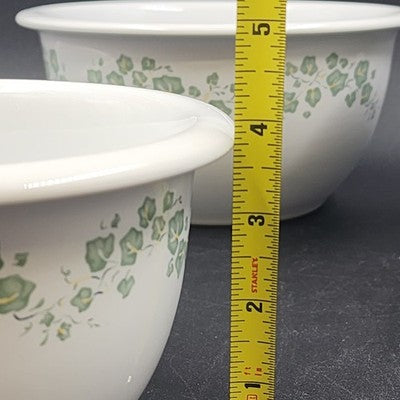 Corelle Callaway Ivy 3pc Mixing Bowl Set 1-2-3 Qt Nesting Heavy Stoneware