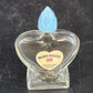 Blue Waltz Perfume Bottle Heart Glass Blue Lid Empty Vanity Collectible Vtg
