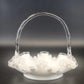 Fenton Silver Crest Milk Glass Basket Ruffled Edge Handle 8" Candy Dish