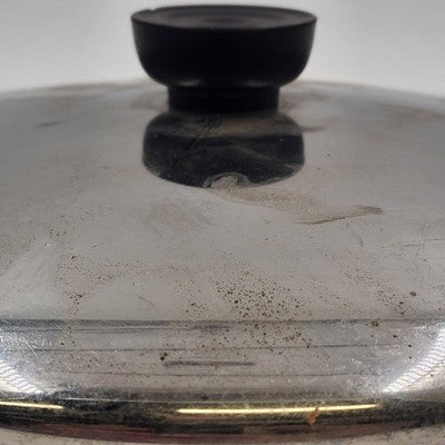 Replacement Stainless Steel Lid Cover 9" For Revere Ware Pan & Pot w Black Knobs