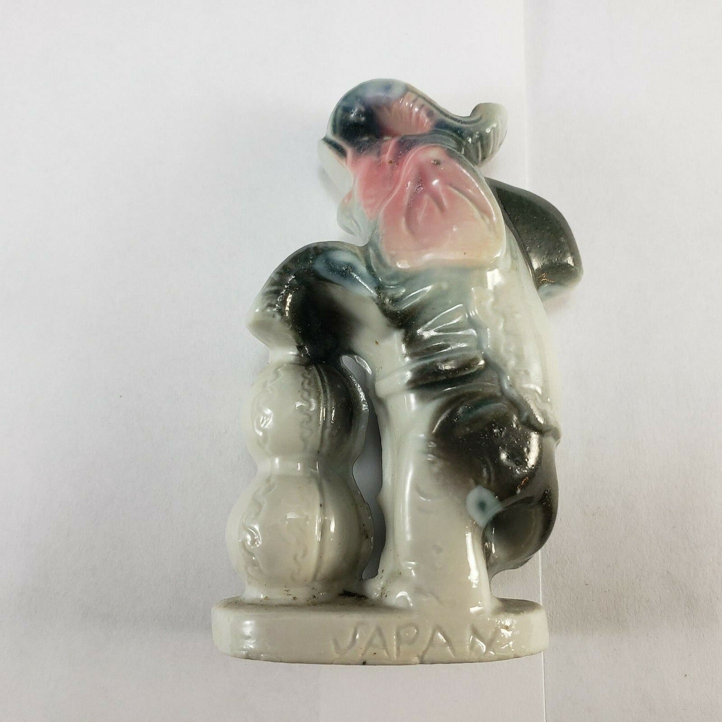 Japan Ceramic Figure Elephant Circus Performer Gray Pink Figurine 1950s