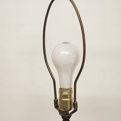 Borske Sklo Waterfall Crystal Marble Globe Brass Table Lamp 36" 3-Way Loevsky