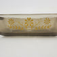 Jeannette Glasbake Loaf Pan Amber Yellow Daisy Pattern Textured Bottom 9" x 5½"