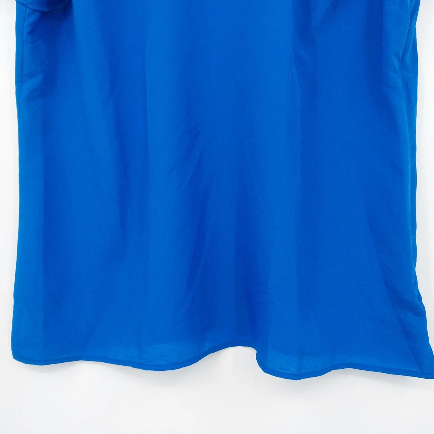 Talbots Petites Blue Chiffon Blouse Flutter Sleeve V Neck Women's MP Polyester
