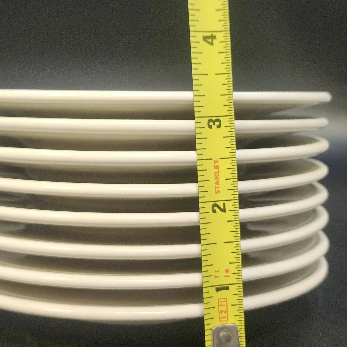 Pfaltzgraff April Bread Plates Set of 8 Blue Rim Ceramic Stoneware 6" USA Vtg