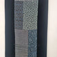 Blue Black Patchwork Table Runner 53" Reversible Luxury Black Velvet Boho Decor