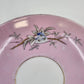Pink Porcelain Teacup & Saucer Birds Nest Blue Flowers Gold Trim Vintage 5.5"