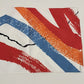Avon Scarf Japan Exclusive Orange Blue White Long Skinny Polyester 52" 1970's