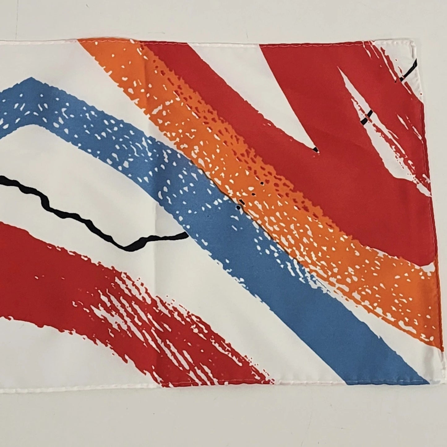 Avon Scarf Japan Exclusive Orange Blue White Long Skinny Polyester 52" 1970's