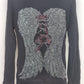 Sweet N' Kool Outfitters Hoodie Womens L Black Bedazzled Rhinestone Zip Up Goth