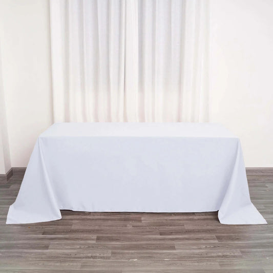 90 x 156 White Tablecloth Banquet Wedding Table Cover Polyester Washable
