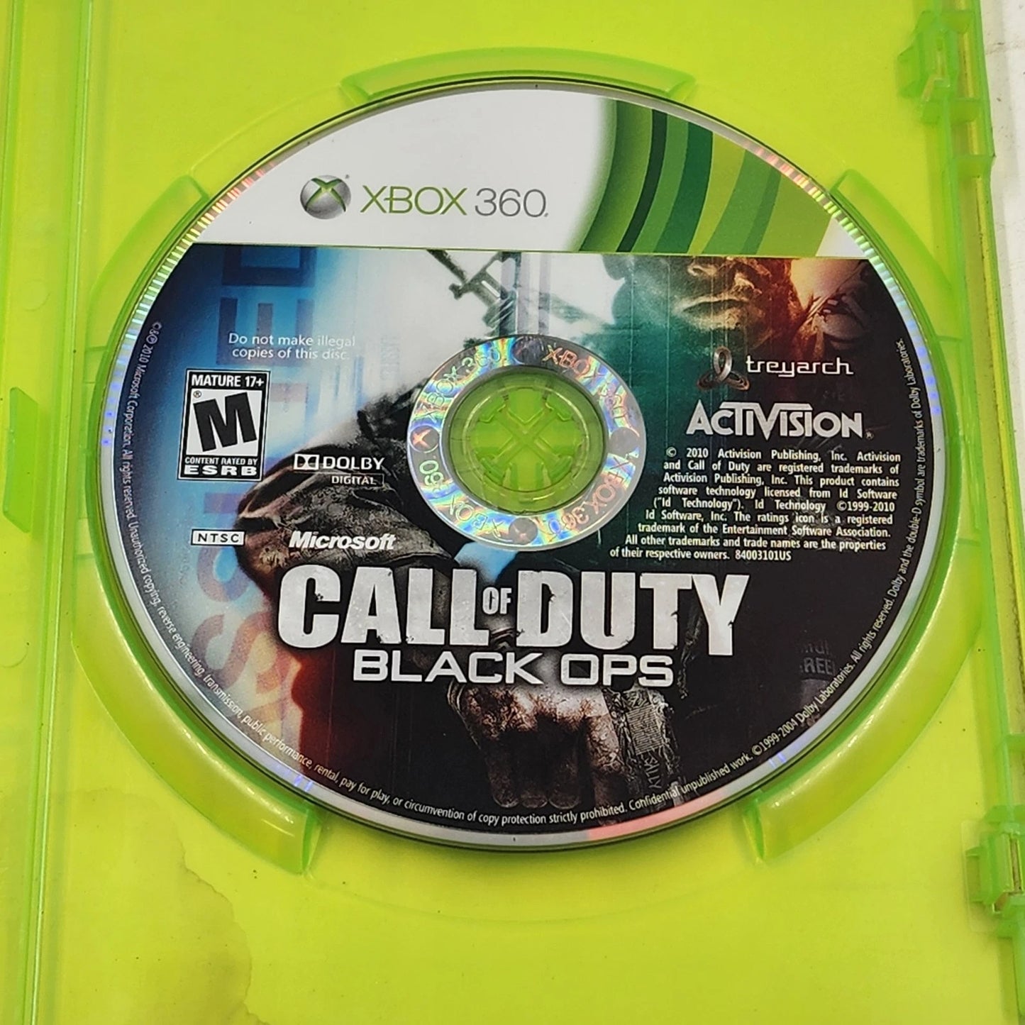Call of Duty Black Ops Xbox 360 2010 Video Game w Manual Treyarch Activision FPS