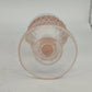 Indiana Glass Diamond Point Pink Depression Goblets Glassware Set of 4 Vtg Chip