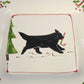 Prairie Dog Pottery Black Newfoundland Candy Cane Christmas Plate 9.25" Square