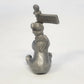 Rawcliffe P Davis Pewter Christmas Bear Holding North Pole Sign Figurine Vtg