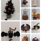 24 Inch Lighted Halloween Tree w 11 Hanging Ornaments Orange Lights Ghost Witch