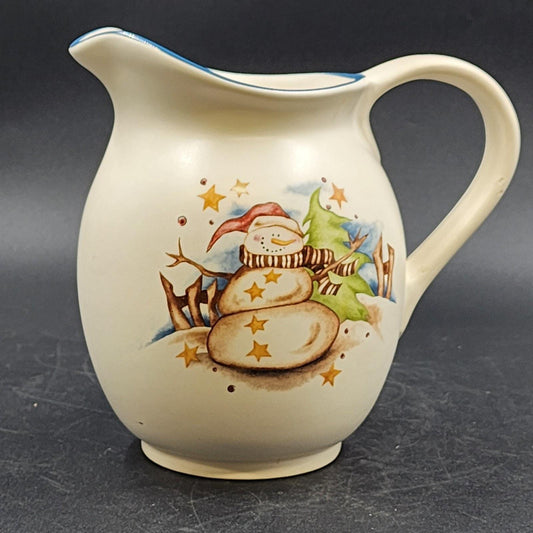 Boyd's Bears Starry Night Snowman Pitcher 72 oz Steward Earthwork 2002 Earthenware
