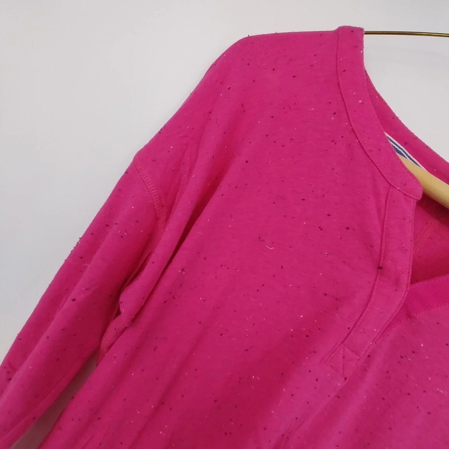 T by Talbots Pink Speckled Notch Neck Top Women MP Cotton