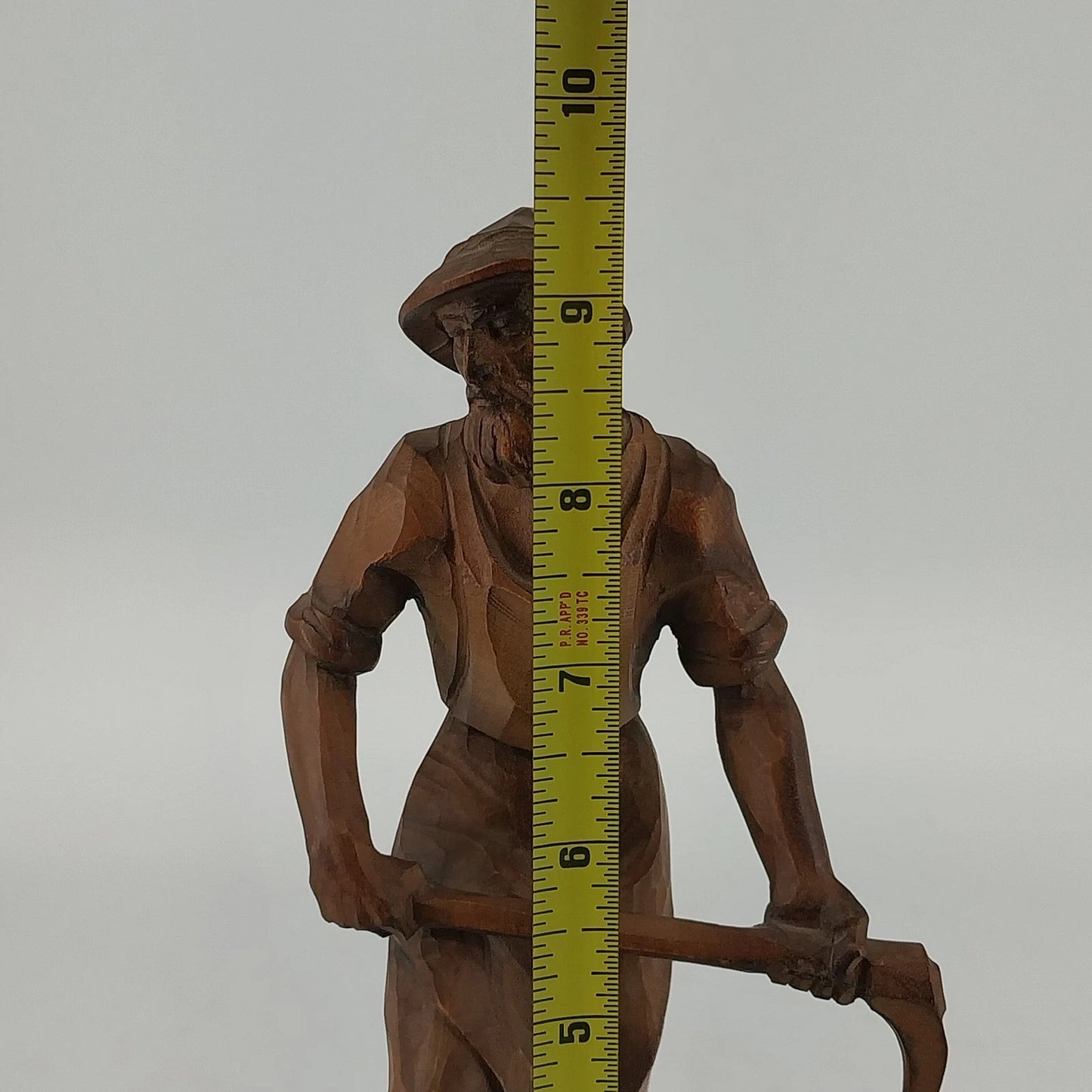 Hand Carved Natural Wood Man Woodcutter Lumberjack Figure 9" Folk Art Sculpture
