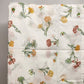White Twin Size Flat Top Sheet Coverlet Red Yellow Floral & Butterflies Motif