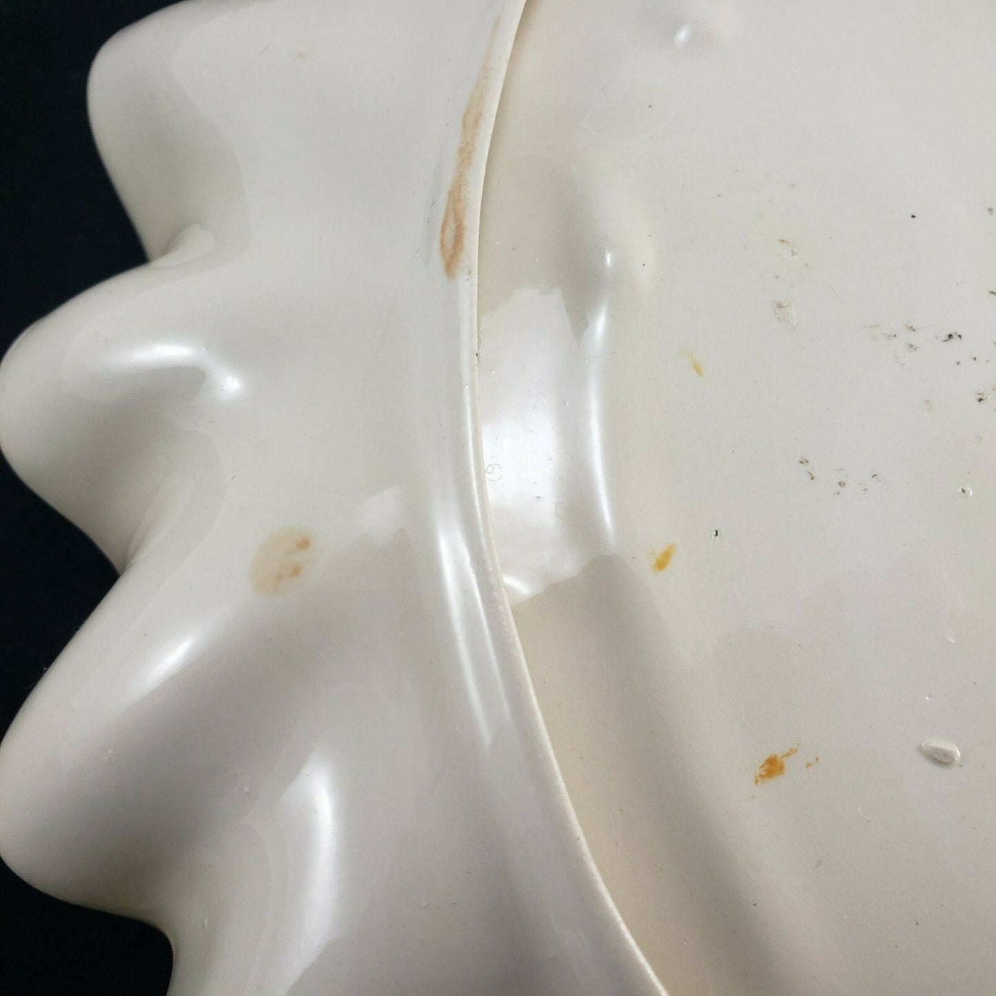 Vintage Ruffled Edge Ceramic Bowl 12 Inch Autumn Floral