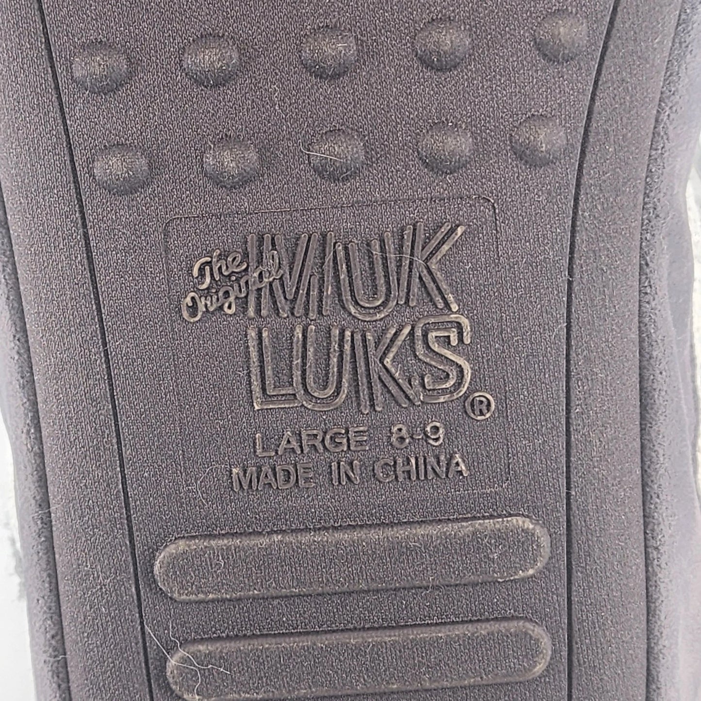 Muk Luks Women Slipper Boots Size 8-9 Knit Fair Isle Pattern Faux Fur Lined Grey