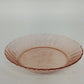 Fortecrisa Pink Swirl Ribbed Glass Coupe Soup Bowl 8.5” MCM Tableware Mexico Vtg