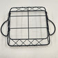 2 Casserole Serving Carriers Black Metal Wire Nesting with Handles 8.75" & 8"