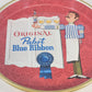 Metal Beer Serving Tray 13" The Original Pabst Blue Ribbon with Waiter Vintage