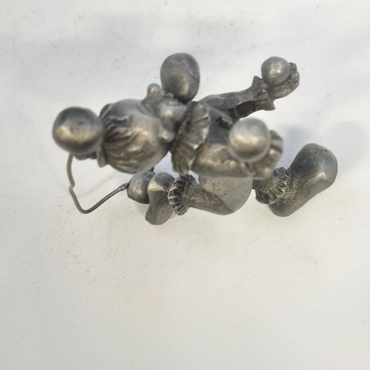 Rawcliffe Pewter Juggling Clown Figurine P Davis Wire Balls Silver Gray 1979 Vtg