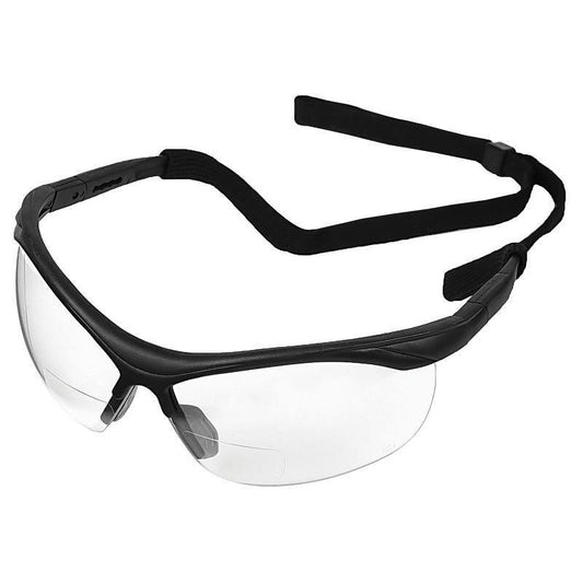 ERB ERBx Bifocal Safety Glasses Z87+ Black Frame Readers w/ Cord Adjustable