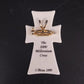 P Buckley Moss Millennium Cross Ceramic Pin Pendant Brooch 2" in Case 1999 Vtg