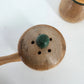 3 pc Nasco Wood Salt & Pepper Shakers Set Bean Pot Style with Stand Japan MCM
