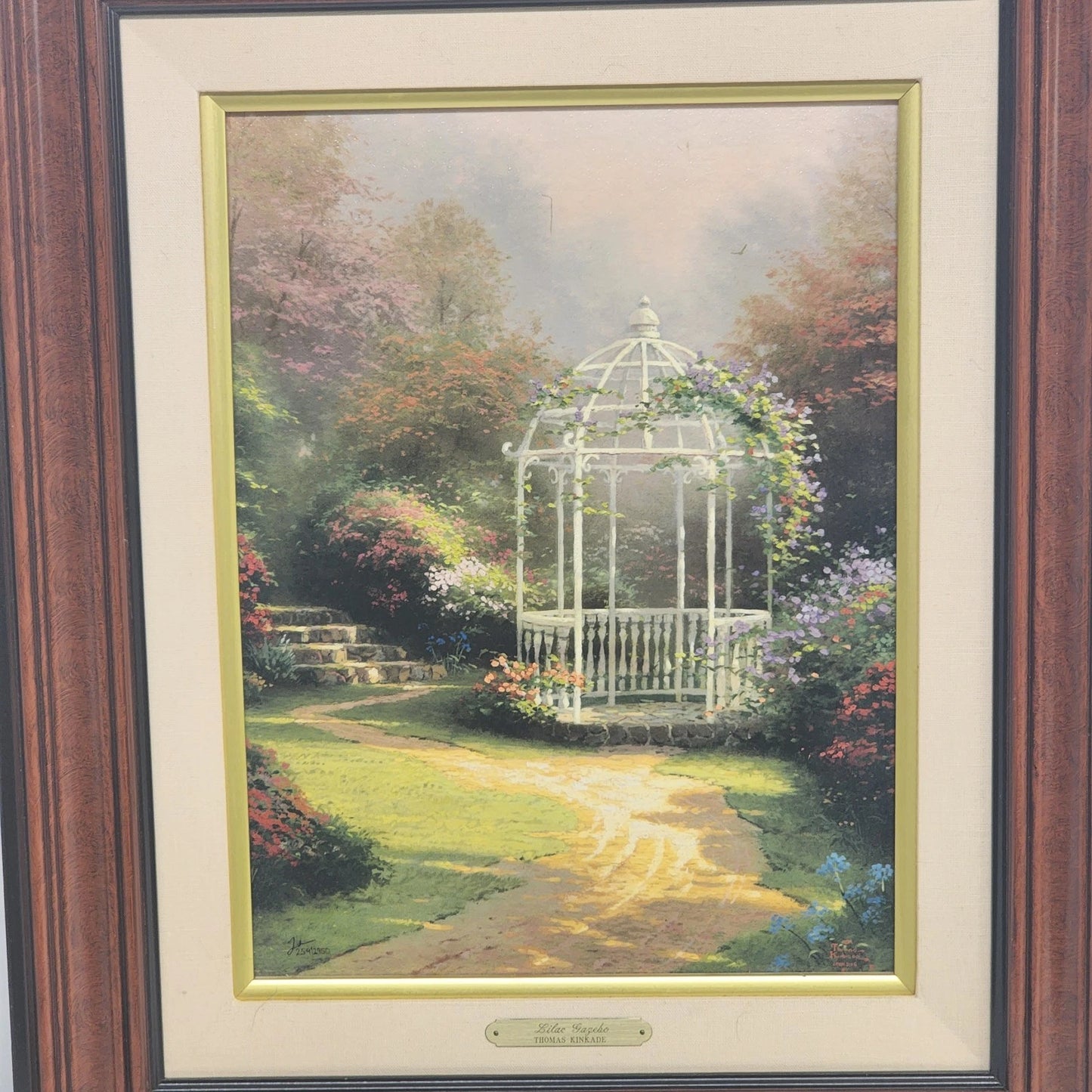 Thomas Kinkade Lilac Gazebo Limited Edit Canvas 12x16 Hand Highlighted 259/2950
