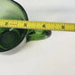 Indiana Glass Cups Avocado Green Blown Art Glass Set of 4 Starburst Base Handle