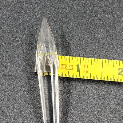 4 Rock Icicle Spear Crystal Faceted Glass Chandelier Prisms 2.9" Wire Connector