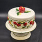 Franciscan Apple Covered Pedestal Cake Plate Large Earthenware Stand with Dome