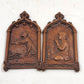 2 Wall Art Plaques Garden of Gethsemane & A Girl in Prayer 3D Resin 5.5" Barwood