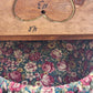 Half Bushel Wooden Sewing Basket Split Lid Heart Handle 15"x13" Floral Lined