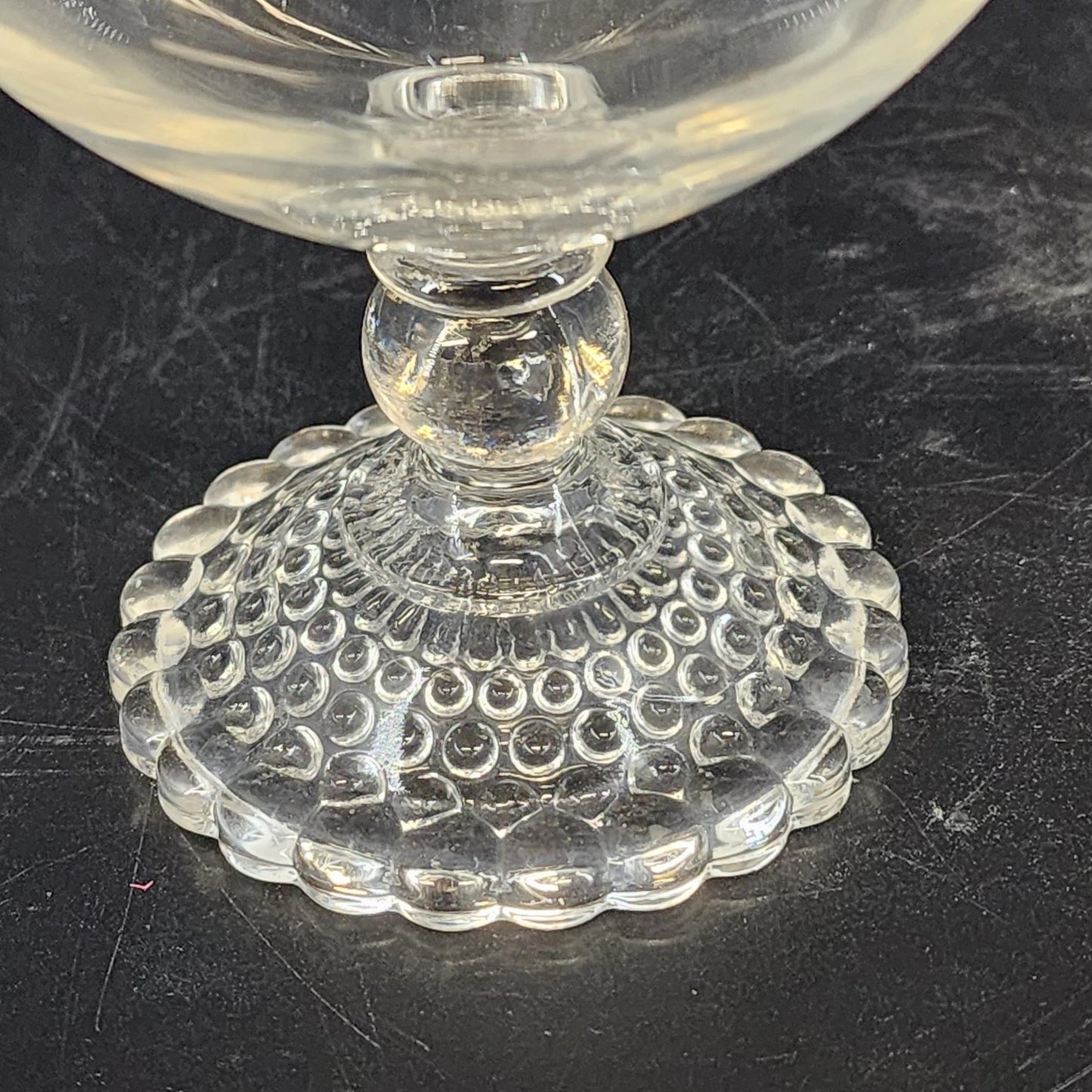 5 Anchor Hocking Bubble Foot Champagne Glasses 4" Mid Century Barware Set Vtg