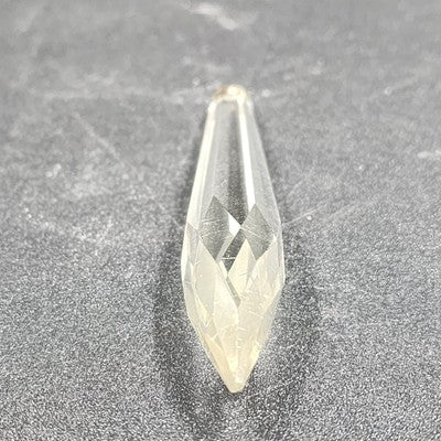 2 Rock Icicle Spear Crystal Glass For Chandelier Prisms Wire Connectors 3.35”