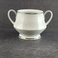 Noritake Cumberland Sugar Bowl w Lid 2225 Japan White Flowers Platinum Trim Vtg