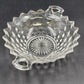 Fostoria American Clear Serving Bowl 8.75" w 2 Handles Cubist Design Glass Vtg