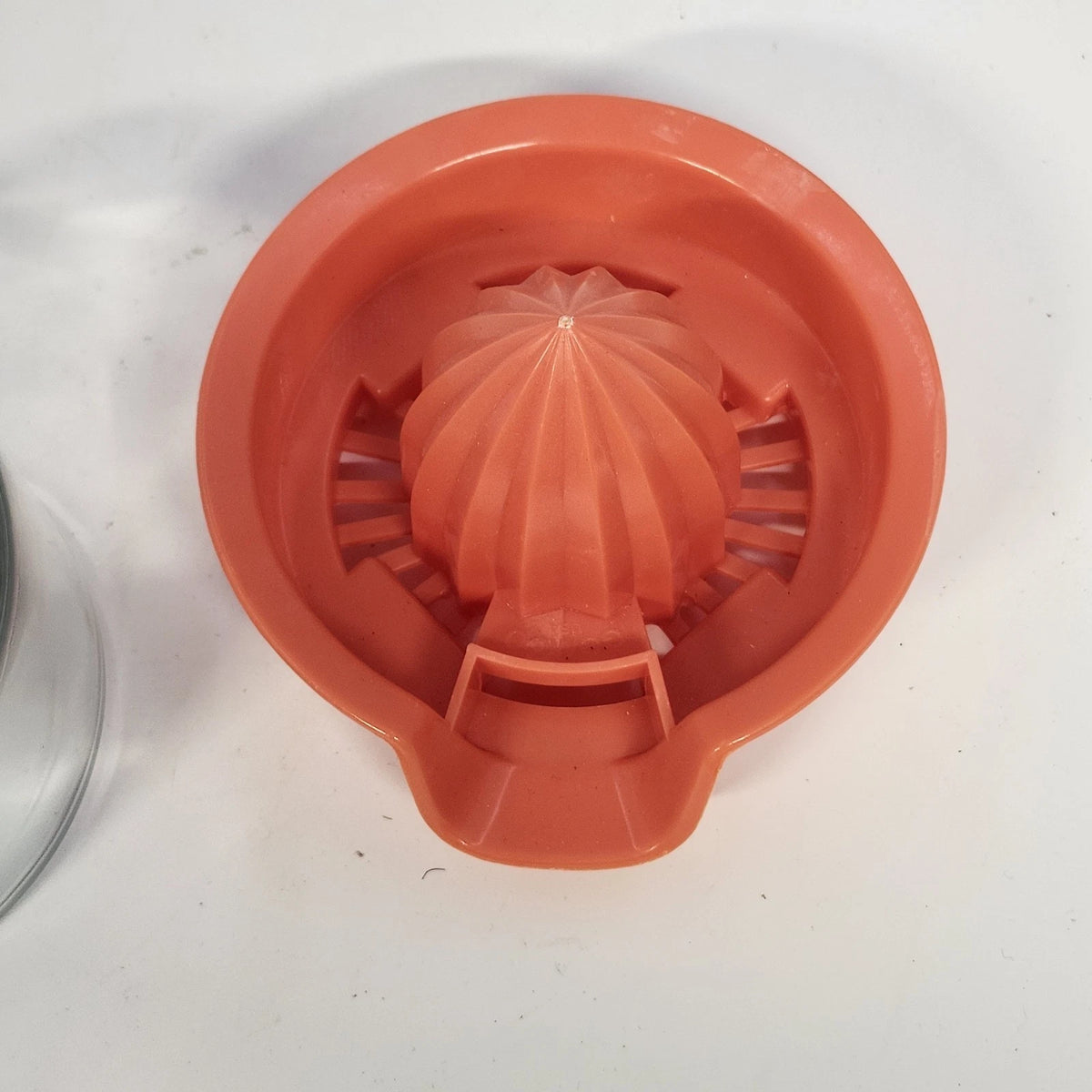 Gemco Citrus Juicer Orange Plastic Reamer Clear Glass Jar USA Manual Squeezer