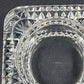 Crystal D'Argues French Candle Holder Faceted Square 4" Marked France EUC