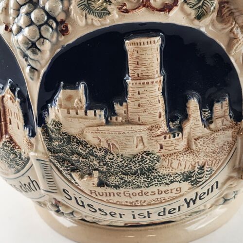 Wekara 5 Liter Punch Bowl with 12 Matching Cups Images of German Castles Germany