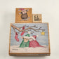 Stampabilities Santa's Little Helper Cuddly & Warm Wooden Mounted Rubber Stamps