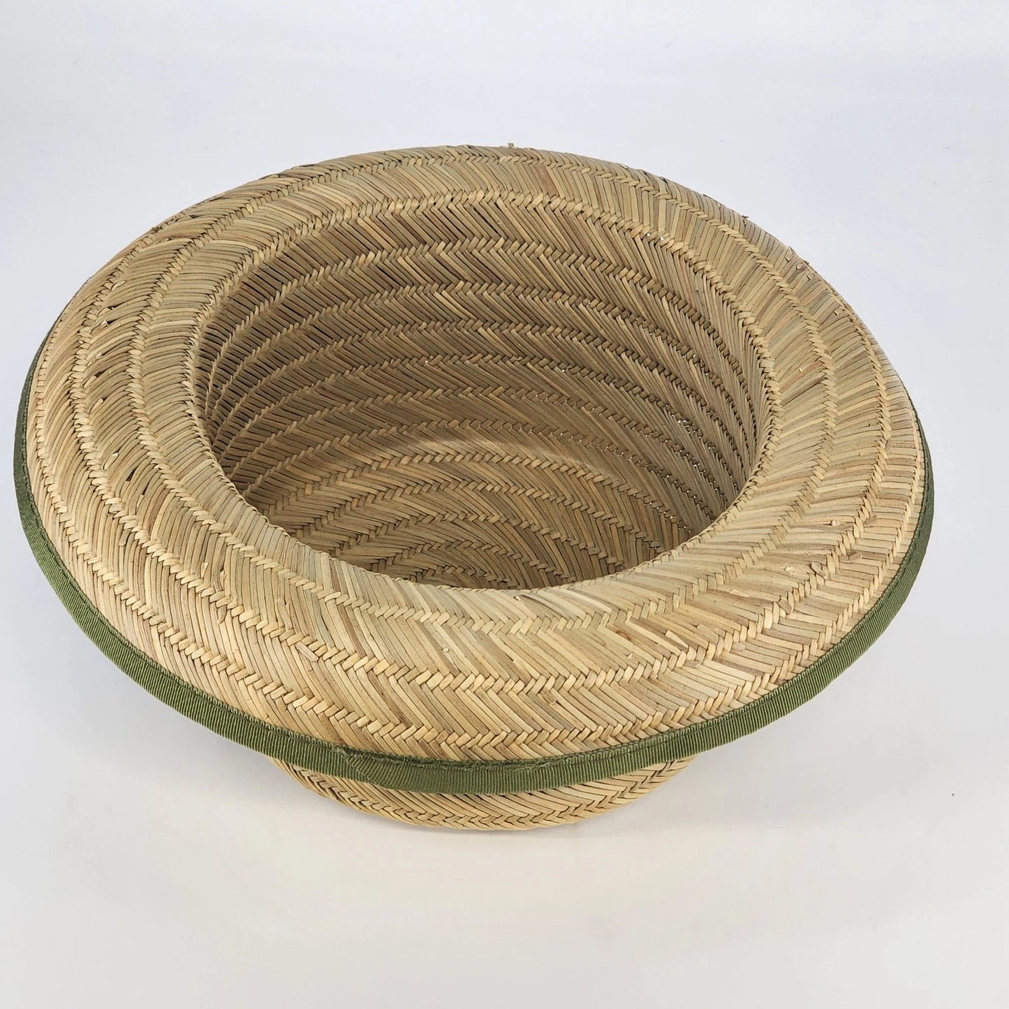 Vintage Straw Boater Hat Green Band Red Flower Ted Jacobs Box